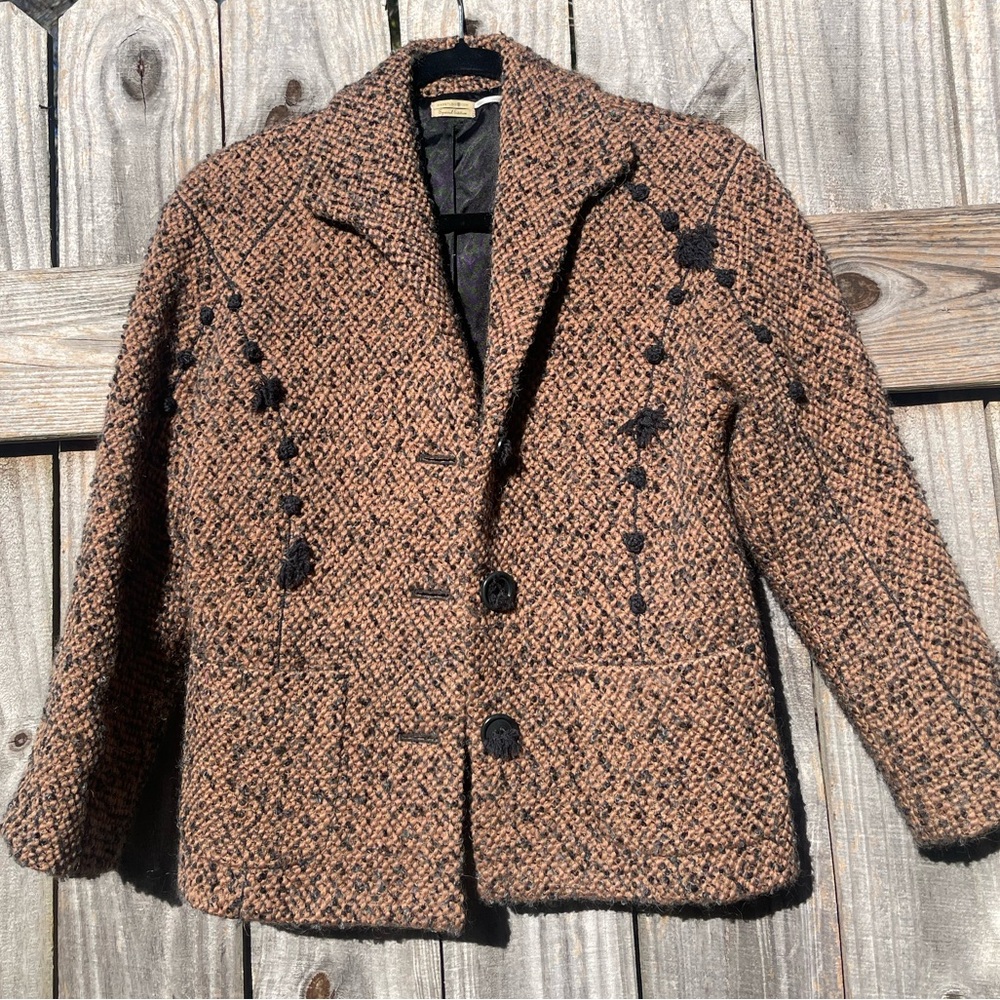 Max Studio Special Edition Women's Brown Tweed Jacket Size 4